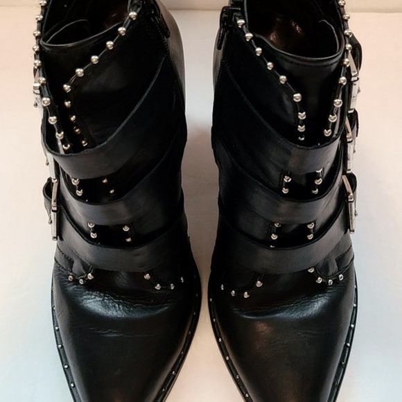 Steve Madden Black Leather Humble Ankle Booties Size 7.5 - Picture 8 of 16